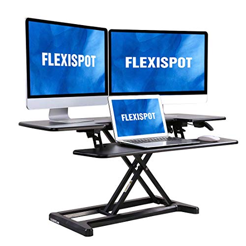 Product Cover FLEXISPOT Stand up Desk Converter - 42 inches Wide Platform Standing Desk Computer Riser with Deep Keyboard Tray for Laptop (42