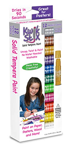 Product Cover The Pencil Grip Kwik Stix METALIX Solid Tempera Paint, Super Quick Drying, 12 Pack (TPG-614)