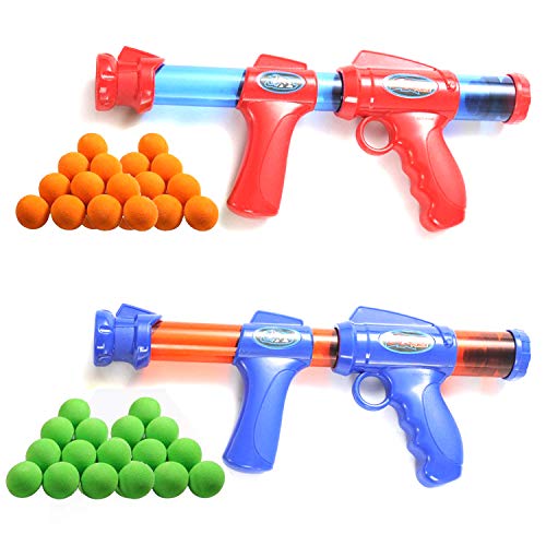 Product Cover Fstop Labs 2 Pack Set Power Popper Gun with 40 Pcs Balls, Dual Battle Pack Foam Ball Air Powered Shooter Toy Guns for Kids Role Playing Great Toy for Indoor and Outdoor