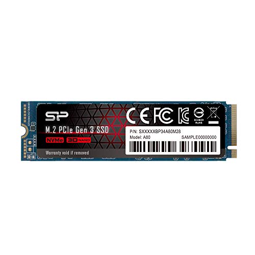 Product Cover Silicon Power 512GB NVMe PCIe Gen3x4 M.2 2280 TLC R/W up to 3,400/2,300 MB/s SSD (SU512GBP34A80M28AB)