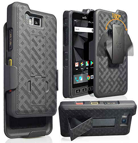 Product Cover Sonim XP8 Case with Clip, Nakedcellphone [Black Tread] Kickstand Cover with [Rotating/Ratchet] Belt Hip Holster Combo for Sonim XP8 Phone (XP8800)