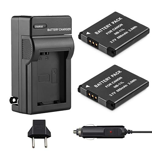 Product Cover Venwo NB-11L/NB-11LH Battery (2-Pack) and Charger kit for Canon PowerShot ELPH 190 is, ELPH 180, ELPH 110 HS, SX400 IS, SX410 IS, SX420 IS, A2300 IS, A2400 IS, A2500, A3400 IS, A3500 IS, A4000 Camera