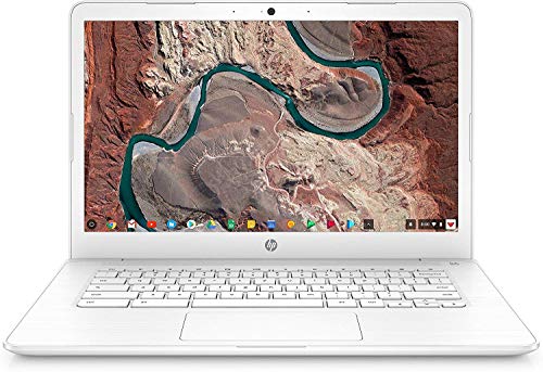 Product Cover HP Chromebook 14, 14in Full HD Display, Intel Celeron N3350, Intel HD Graphics 500, 32GB eMMC, 4GB SDRAM, B&O Play Audio, Snow White, 14-ca051wm (Renewed)