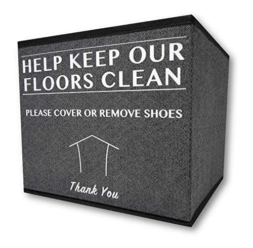 Product Cover RE Goods Shoe Cover Box | Disposable Shoe Bootie Holder For Realtor Listings and Open Houses | Please Cover or Remove Shoes Bin | Shoe Bootie Box