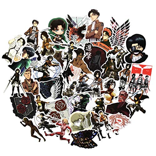 Product Cover Attack on Titan Anime Stickers(42pcs) Snowboard Laptop Luggage Car Motorcycle Bicycle Fridge DIY Styling Vinyl Home Decor (1)