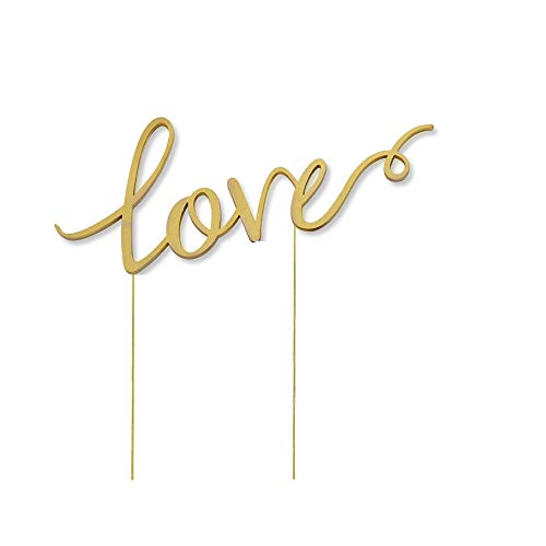 Product Cover Love Wedding Cake Topper, Metal Alloy Anniversary Bridal Shower Engagement Parties Decoration Gift Ideas, Gold