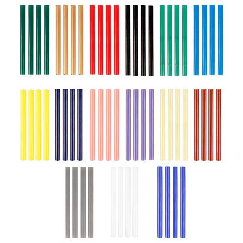 Product Cover WWYICHEN 60 Pieces Mini Hot Glue Gun Sticks 7 mm by 100 mm Hot Melt Glue Sticks for DIY Art Craft, 15 Colors