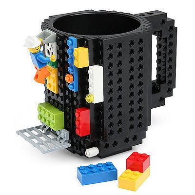Product Cover CLOVERHOME Build-on Brick Mug DIY Coffee Mug Tea Cup Carton Building Blocks Toys, Unique Birthday for Children and Adults (2 Pack Bricks)