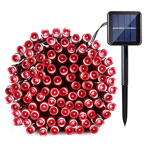 Product Cover Joomer Solar String Lights 39ft 100 LED 8 Modes Outdoor String Lights Waterproof Fairy Lights for Garden, Patio, Fence, Balcony, Outdoors (Red)