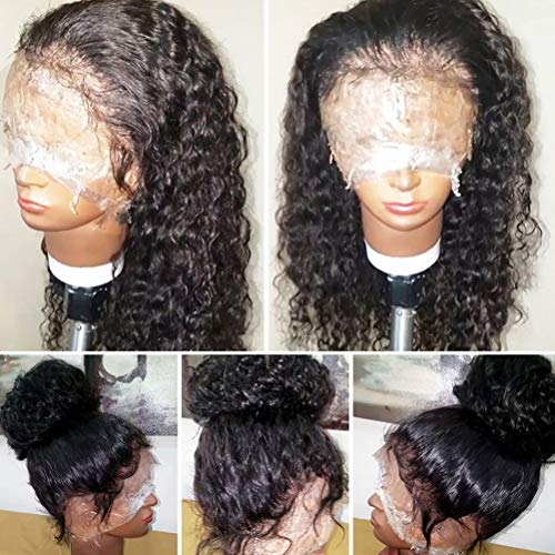 Product Cover Lace Frontal Wigs Deep Wave Human Hair Wigs with Baby Hair Pre-plucked Hairline Glueless Lace Front Wigs for Black Women Natural Color 130% Density