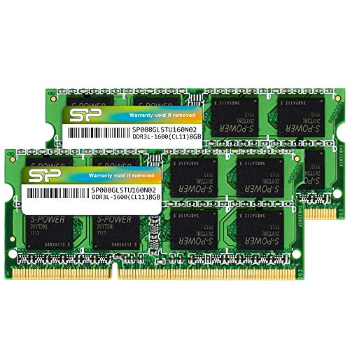 Product Cover Silicon Power 16GB (2 x 8GB) Compatible for Apple DDR3L RAM 1600MHz (PC3 12800) 204 pin CL11 1.35V Non ECC Unbuffered SODIMM Laptop Memory Module - Low Voltage