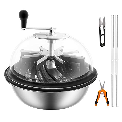 Product Cover VIVOSUN 16 inch Bud Leaf Bowl Trimmer- Clear Visibility Dome, Sharp Stainless Steel Blades for Spin Cut & Solid Metal Gear Box, Hand Pruner Included (Upgraded Version)