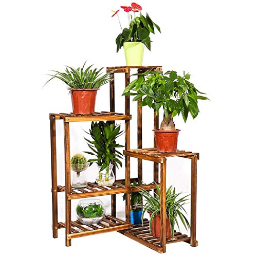 Product Cover 6 Tier Corner Plant Stand Wooden Shelf Indoor Flower Pot Rack Patio Displaying Shelves Planter Holder Outdoor