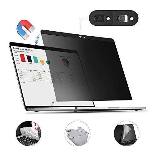 Product Cover for MacBook Pro 15 inch Privacy Screen Protector Filter, Magnetic Installation, Webcam Cover, TPU Keyboard Cover, (for MacBook Pro 15 inch (2016~2019)