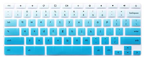 Product Cover Silicone Keyboard Cover Skin Compatible for 11.6 inch Samsung Chromebook 3 XE500C13 XE501C13, 11.6 inch Samsung Chromebook 2 XE500C12, 12.2 inch Samsung Chromebook Plus V2 2-in-1 XE520QAB (Ombre Blue)
