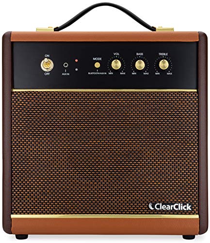 Product Cover ClearClick Retro Bluetooth Speaker with Active Bass Treble Control & 45W Sound - Classic Throwback Vintage Design