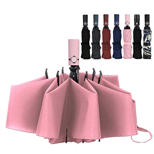 Product Cover LANBRELLA Umbrella Reverse Travel Umbrellas Windproof Compact Folding - Pink