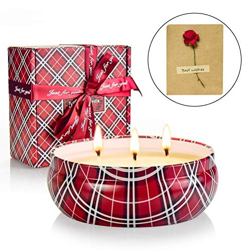 Product Cover Clearance Scented Candles Gifts for Women 14 oz Fresh Cut Roses Scented Candles with Strongly Fragrance Essential Oils for Stress Relief and Aromatherapy