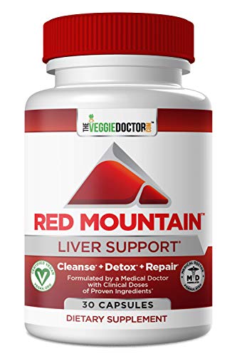 Product Cover Red Mountain Liver Cleanse Detox Repair & Daily Support Supplement. Doctor Formulated Detoxifier & Regenerator. Proven Ingredients - Milk Thistle (Silymarin), NAC, Dandelion Root. Vegan. 60 Capsules