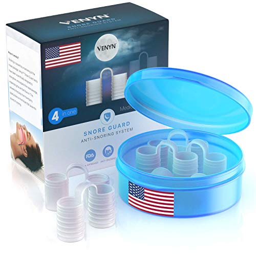 Product Cover Venyn Set of 4 Nose Vents to Ease Breathing - Anti Snoring - No Side Effects - Advanced Design - Reusable - Includes Travel Case