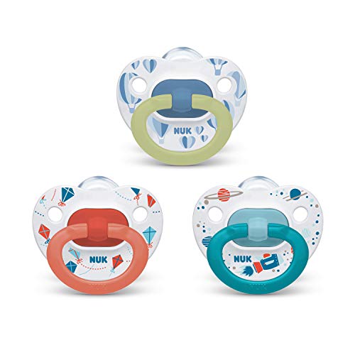 Product Cover NUK Orthodontic Pacifier Value Pack, Boy, 6-18 Months (Pack of 3)