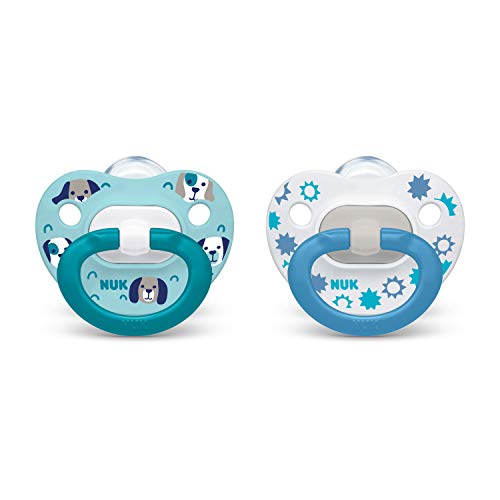 Product Cover NUK Orthodontic Pacifiers, Boy, 6-18 Months, 2 Pack (Colors May Vary)