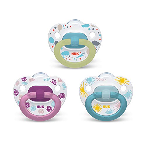 Product Cover NUK Orthodontic Pacifier Value Pack, Girl, 0-6 Months (Pack of 3)