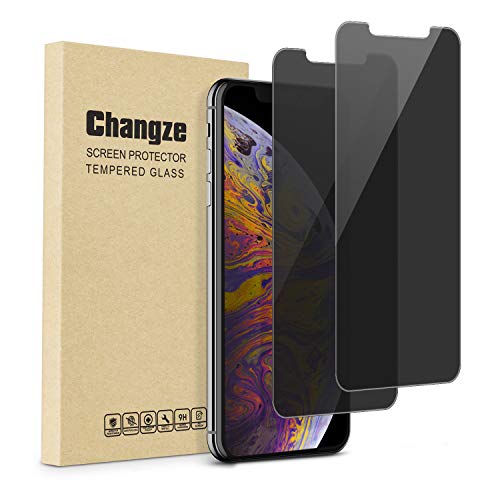 Product Cover Changze Privacy Screen Protector for iPhone 11 Pro Max/ iPhone Xs Max(6.5inches)Pack of 2, Anti Spy 9H Hardness Tempered Glass Film Resist Scratch Anti Crack &Fingerprints.