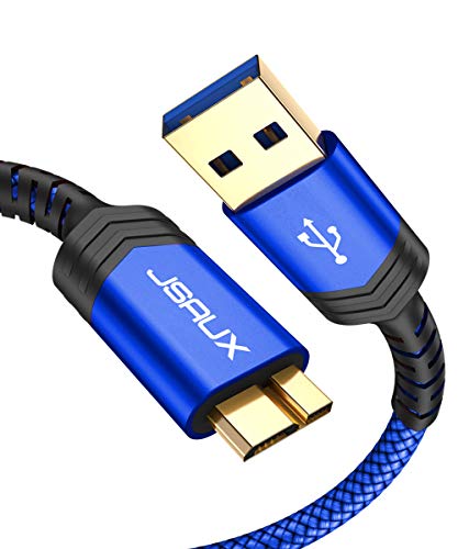 Product Cover JSAUX USB 3.0 Micro Cable, External Hard Drive Cable 2 Pack (1ft+3.3ft) USB A Male to Micro B Charger Cord Compatible with Toshiba, WD, Seagate Hard Drive, Samsung Galaxy S5, Note 3, Note Pro 12.2 ect