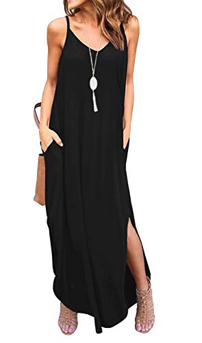 Product Cover GRECERELLE Women's Summer Casual Loose Dress Beach Cover Up Long Cami Maxi Dresses with Pocket