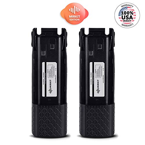 Product Cover 2PCs 3800 mAh Mirkit Replacement Batteries BL-8 Li ion 7.4V for Baofeng UV-82HP, UV-82HPL, UV-82, UV-82C, UV-82X, Two-Way Ham Radios, Rechargeable Extended Batteries by Mirkit Radio, USA Warranty
