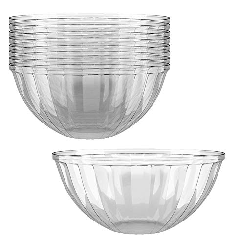 Product Cover Clear Plastic Serving Bowls for Parties | 48 Oz. 12 Pack | Round Disposable Serving Bowls | Clear Chip Bowls | Party Snack Bowls | Plastic Candy Dish | Salad Serving Containers | Large Candy Bowls