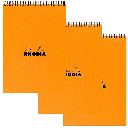 Product Cover Rhodia Wirebound Pad - A4 (8.25 x 11.75 inches) - Grid, Orange, Pack of 3