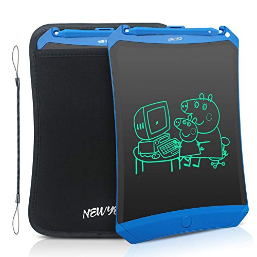 Product Cover NEWYES Robot Pad 8.5 Inch LCD Writing Tablet Electronic Writing Pads Drawing Board Gifts for Kids Office Blackboard with Lock Function (Blue+Case+Lanyard)