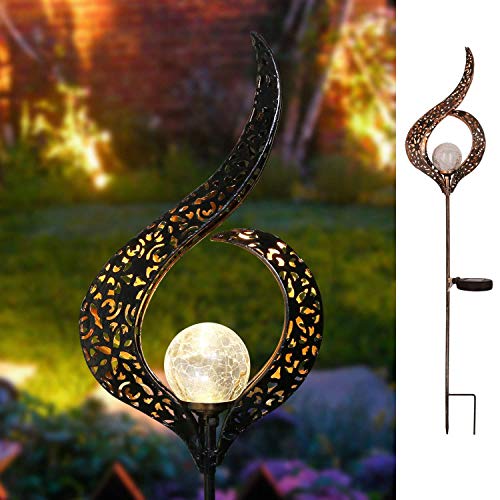 Product Cover Homeimpro Outdoor Solar Lights Garden Crackle Glass Globe Stake Lights