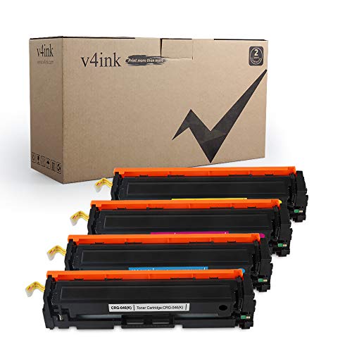 Product Cover V4INK Compatible Toner Cartridge Replacement for Canon 046 CRG 046 (KCMY, 4-Pack), for use in Canon Color ImageCLASS MF733Cdw, ImageCLASS MF731Cdw, ImageCLASS MF735Cdw LBP654Cdw Laser Printer