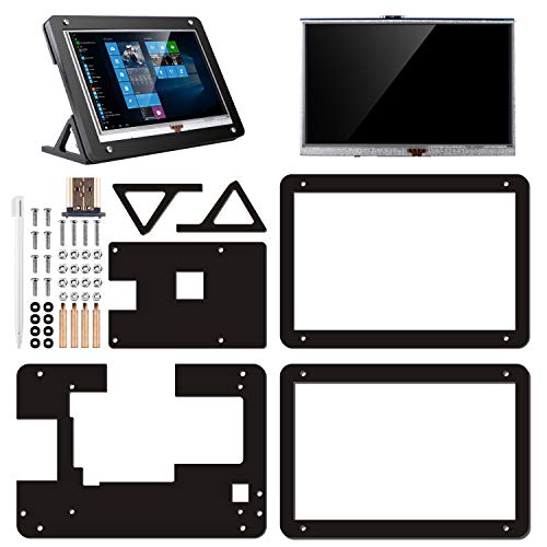 Product Cover kuman 5 inch Resistive Touch Screen with Protective Case 800x480 HDMI TFT LCD Display Module for Raspberry Pi 3B+/3B 2 Model B RPi 1 B B+ A A+ SC5AC (5 inch Raspberry pi Display with Protection case)