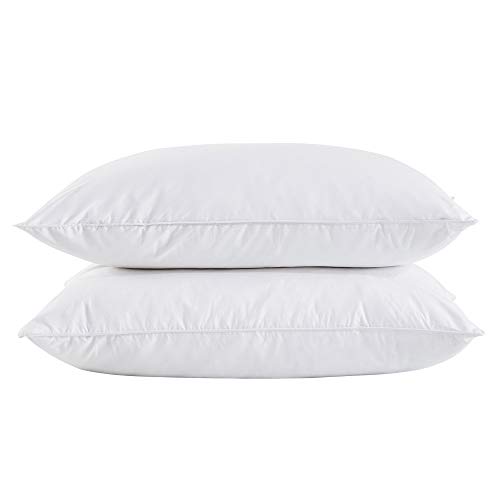 Product Cover puredown King Size Soft Down Feather Bed Pillows Sleeping Washable-King Size-2 packs-100% Cotton Cover