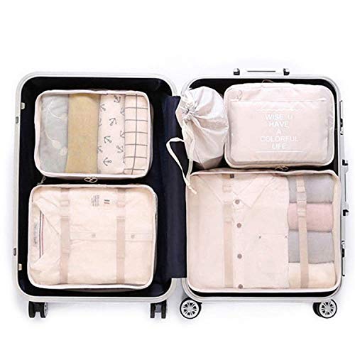Product Cover Mossio 6 Set Packing Cubes with Shoe Bag - Foldable Travel Luggage Organizer Storage Bags