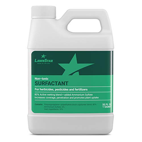 Product Cover LawnStar Non-Ionic Surfactant + 5% AMS for Herbicides, Pre-Emergents & Fertilizers (32 OZ) - Increase Coverage, Penetration, Prevent Rolloff and Maximize Product Performance - American Made