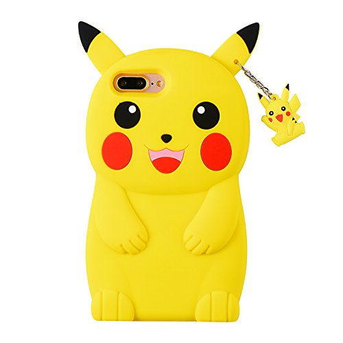 Product Cover TopSZ Yellow Pikacu Case for iPhone 6/6S,Silicone 3D Cartoon Hero Animal Cover,Kids Girls Teens Boys Man Animated Cool Fun Cute Kawaii Soft Rubber Funny Unique Character Cases for iPhone6/6S 4.7