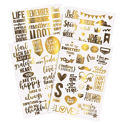 Product Cover Limited Edition, Gold VSCO Transfers 55 PCS | Scrapbook Stickers| Love Stickers| Scrapbook Supplies| Stop Following & Start Influencing. Designed in California & Amazon Exclusive!
