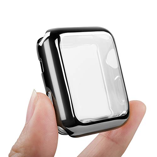 Product Cover top4cus Environmental Anti-Resistant Soft TPU Lightweight 42mm Iwatch Case All-Around Protective Screen Protector Compatible Apple Watch Series 5 Series 4 Series 3 Series 2 - Black