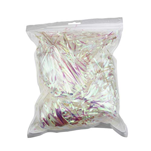 Product Cover 200 Grams Sparkly Iridescent Film PP Hamper Shreds & Strands Shredded Crinkle Confetti for DIY Gift Wrapping & Basket Filling