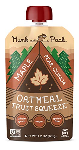 Product Cover Munk Pack Oatmeal Fruit Squeeze Maple Pear Quinoa | Ready to Eat Oatmeal on the Go | Good Source of Fiber | 4.2oz | 12 Pack