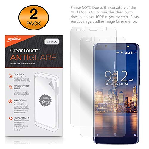 Product Cover NUU Mobile G3 Screen Protector, BoxWave® [ClearTouch Anti-Glare (2-Pack)] Anti-Fingerprint Matte Film Skin for NUU Mobile G3