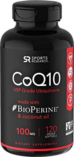 Product Cover CoQ10 with Organic Coconut Oil & Bioperine for Better Absorption | Vegan Certified and Non-GMO Verified | 120 Veggie-gels, 3 Month Supply!