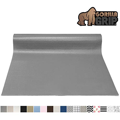 Product Cover Gorilla Grip Smooth Top Slip-Resistant Drawer and Shelf Liner, Non Adhesive Roll, 20 Inch x 10 FT, Durable Kitchen Cabinet Shelves Liners for Kitchens Drawers and Desks, Gray