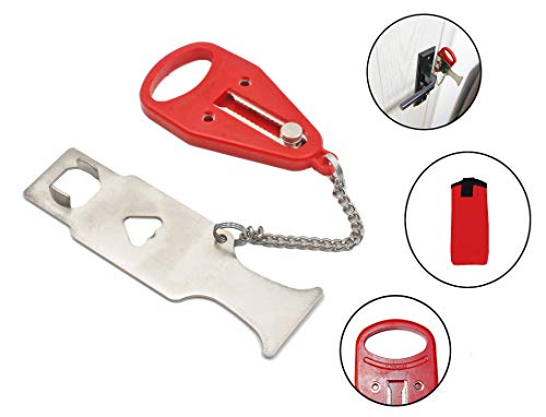 Product Cover Portable Door Lock Replaces for Addalock Compatible for Travel Lock, AirBNB Lock, School Lockdown Lock Also for Security Home Apartment Living Hotel Motel - red.