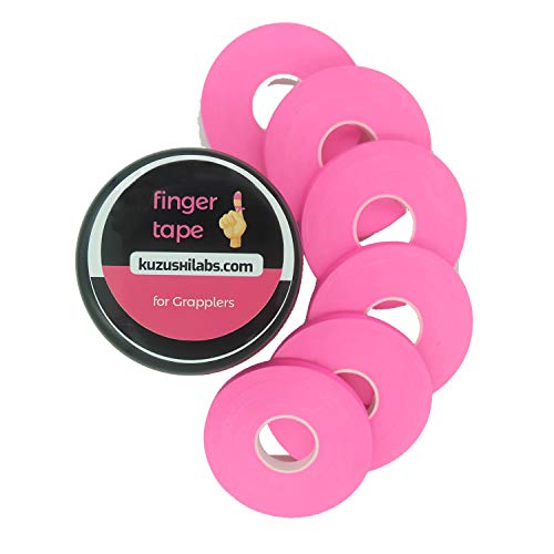 Product Cover Kuzushi Labs Finger Tape for Grappling, Judo, Climbing 0.3 in x 15 yds, 6 Rolls per Pack (Pink) with Free Case